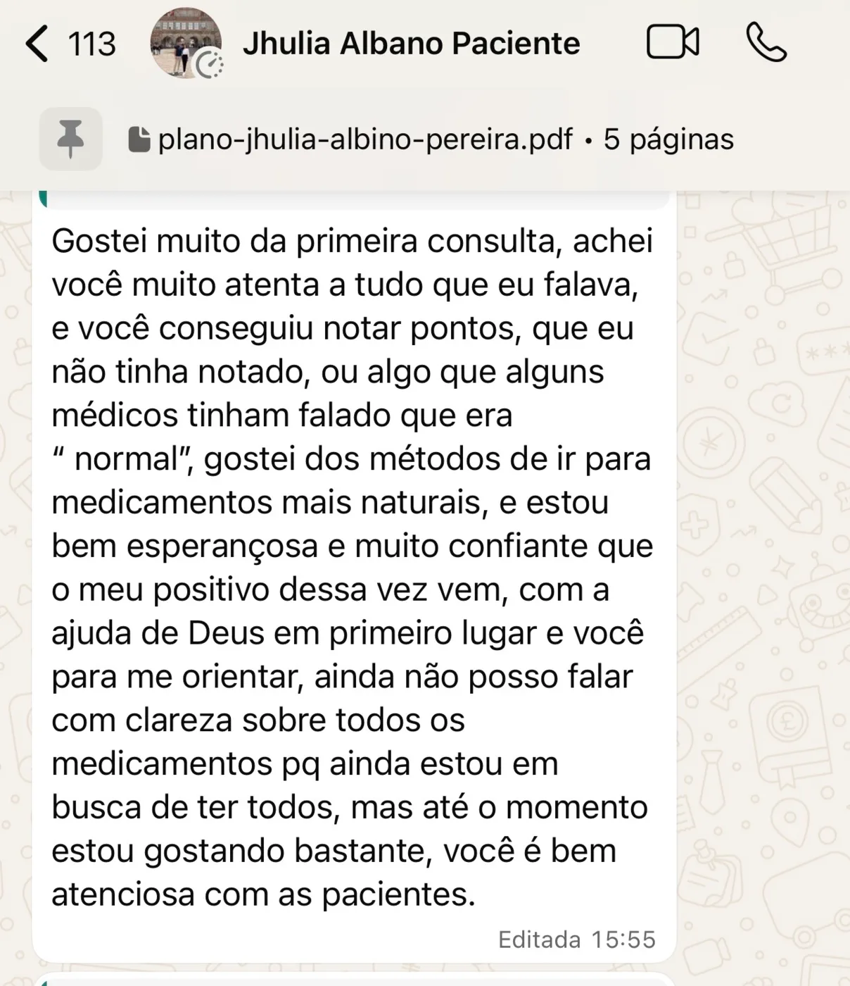 Depoimento de paciente 3